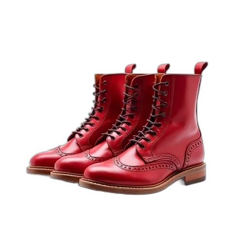 shoes, photorealistic, red, three transparent PNG cut-out