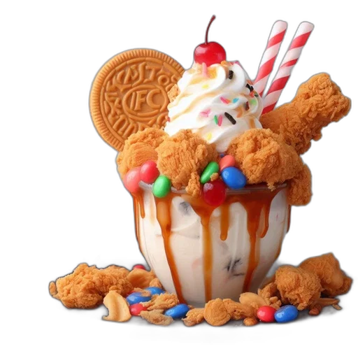 food, crown, 3d render, photorealistic transparent PNG cut-out