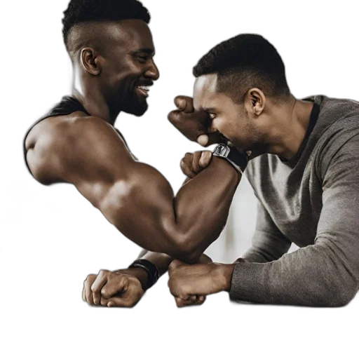 two, men, one, muscular transparent PNG cut-out