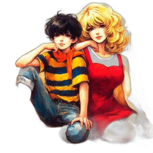 comic book art, watercolor, anime, concept art transparent PNG cut-out