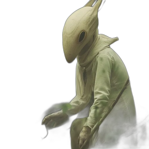 mask, creature, dragon, staff transparent PNG cut-out