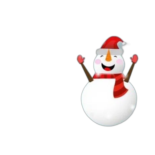cheerful, snowman, red, hat transparent PNG cut-out
