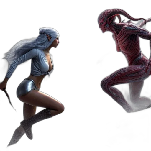 concept art, comic book art, fantasy art, 3d render transparent PNG cut-out