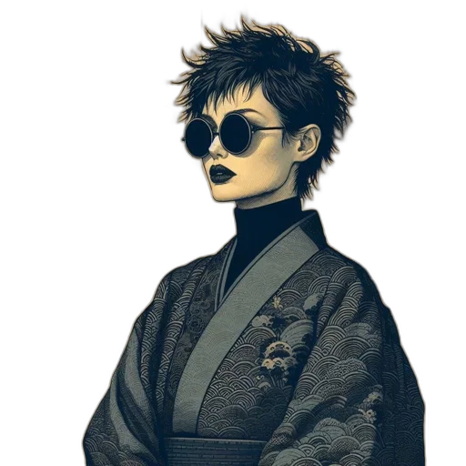 jacket, staff, cyberpunk, concept art transparent PNG cut-out