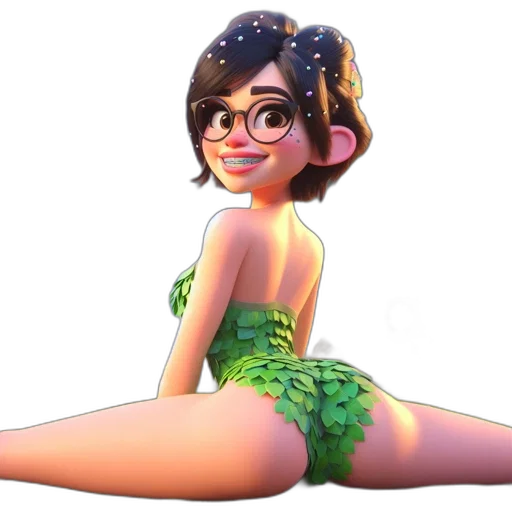 dress, staff, creature, 3d render transparent PNG cut-out