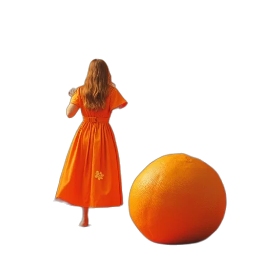 dress, umbrella, hair, staff transparent PNG cut-out