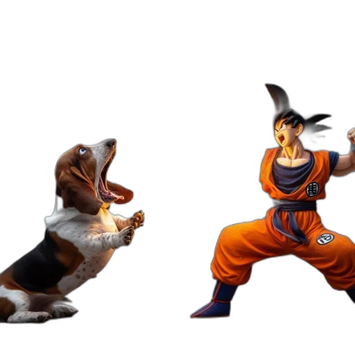 concept art, 3d render, shocked, basset transparent PNG cut-out