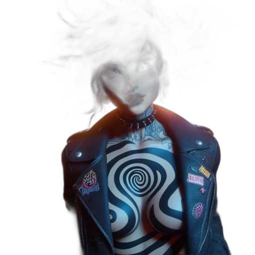 jacket, hair, robot, face transparent PNG cut-out