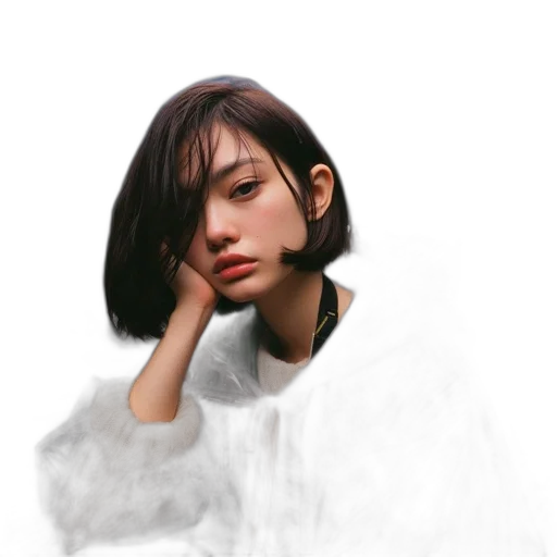 face, hair, jacket, mask transparent PNG cut-out