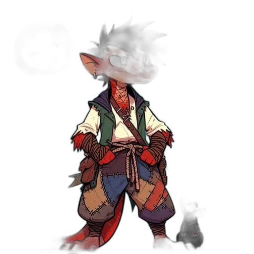 staff, dragon, jacket, mask transparent PNG cut-out