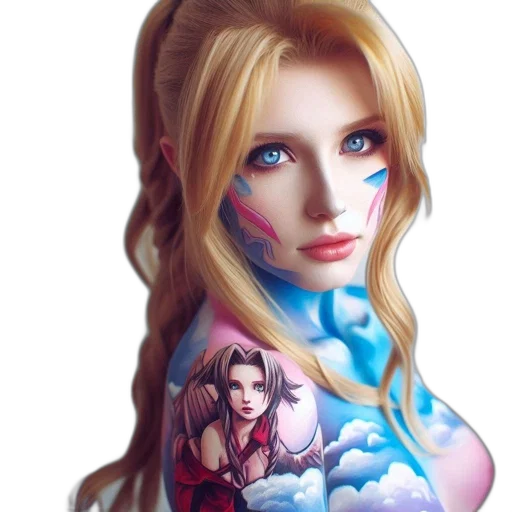 dress, face, fantasy art, oil painting transparent PNG cut-out