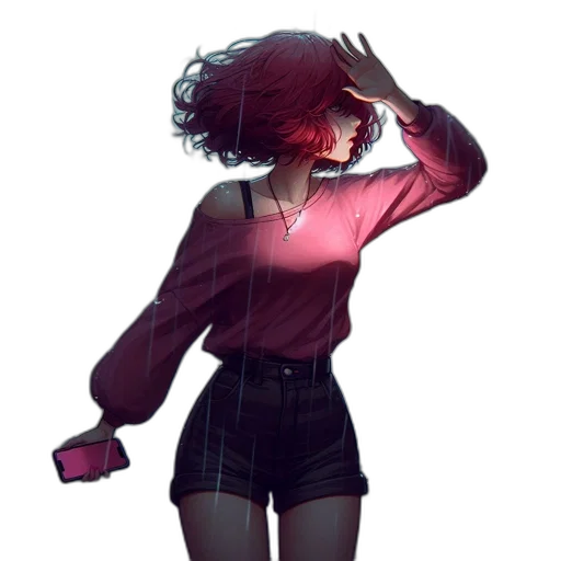 jacket, dress, hair, face transparent PNG cut-out
