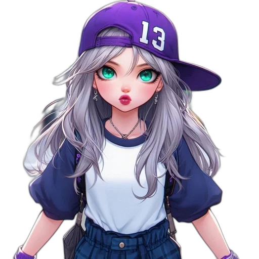 hat, staff, face, anime transparent PNG cut-out