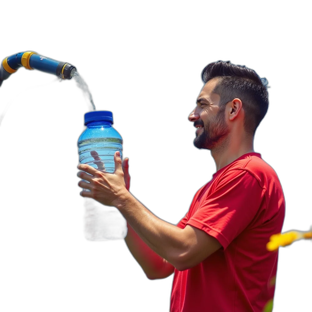bottle, staff, weapon, robot transparent PNG cut-out