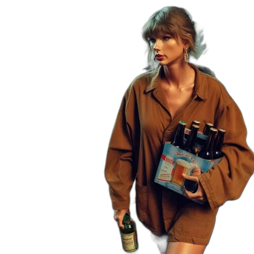 jacket, bottle, concept art, woman transparent PNG cut-out