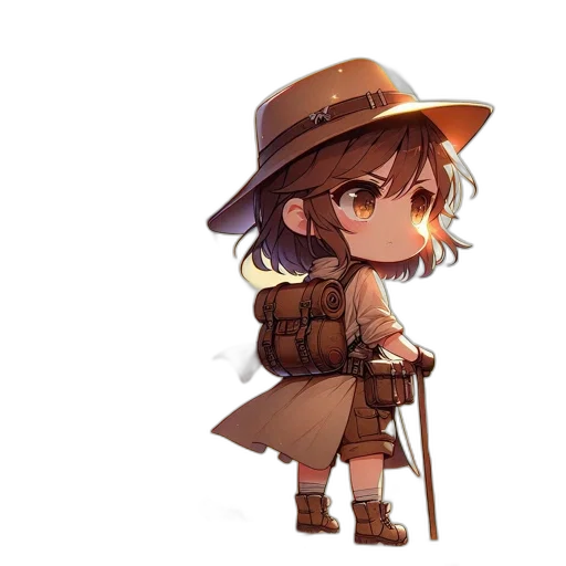 staff, hat, weapon, jacket transparent PNG cut-out