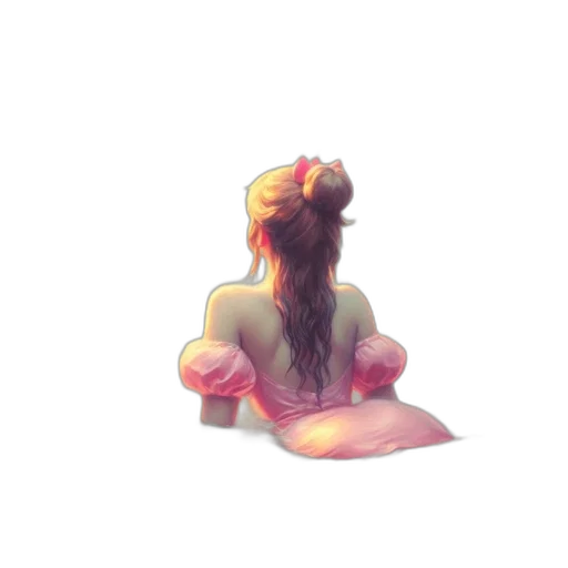 crown, hair, dress, staff transparent PNG cut-out