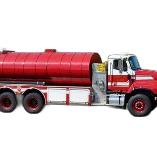 3d render, red, tanker, truck transparent PNG cut-out