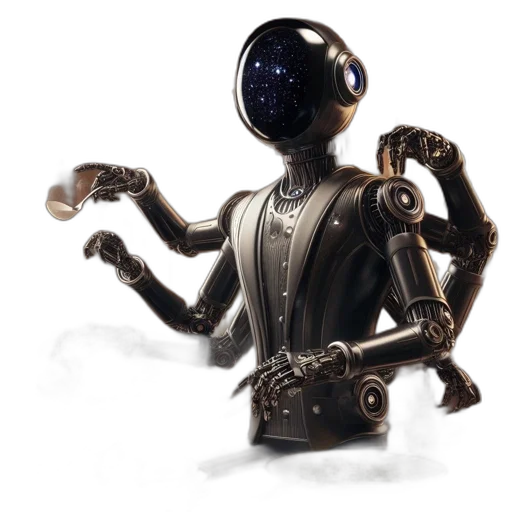 robot, staff, jewelry, creature transparent PNG cut-out
