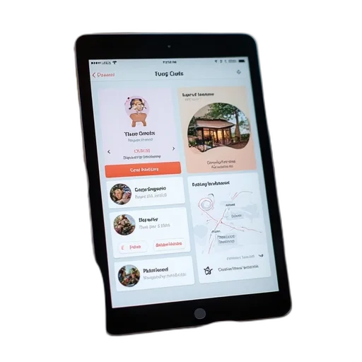 home, dashboard, ipad, displaying transparent PNG cut-out