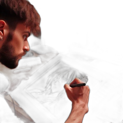 face, photorealistic, oil painting, watercolor transparent PNG cut-out