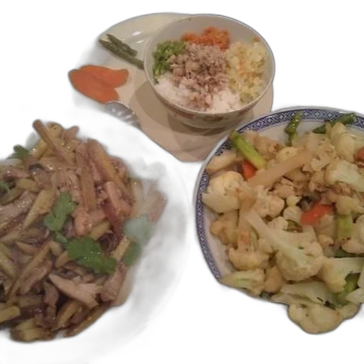 food, table, three, plates transparent PNG cut-out
