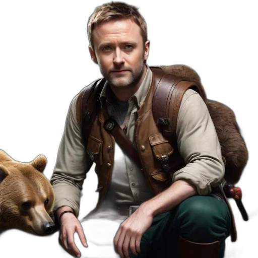 animal, jacket, man, bear transparent PNG cut-out