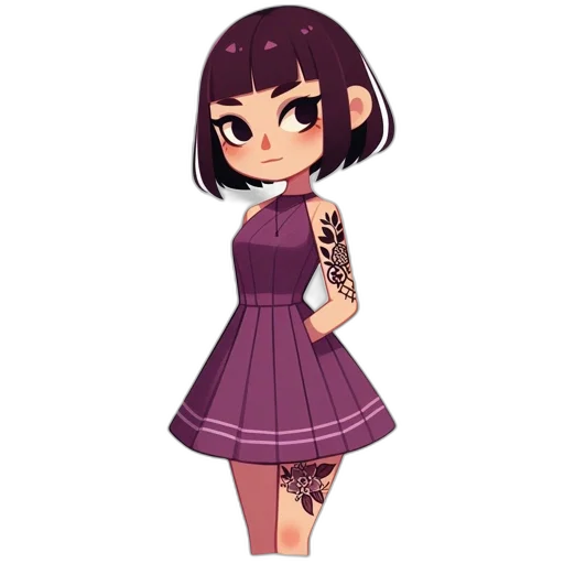 dress, jewelry, staff, cartoon transparent PNG cut-out