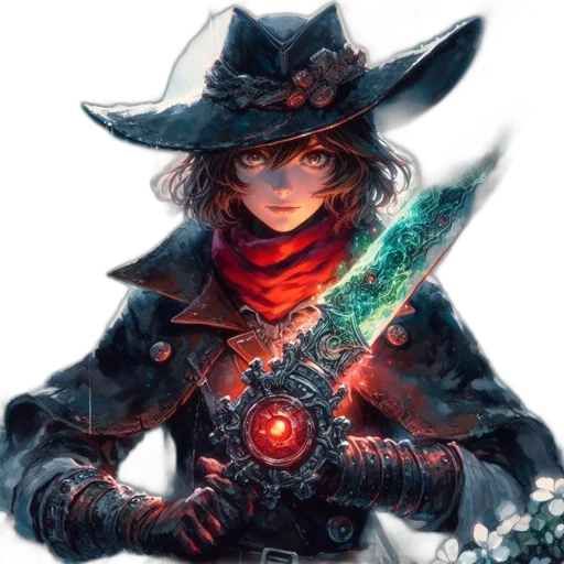 staff, sword, weapon, hat transparent PNG cut-out