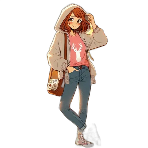 jacket, staff, dress, concept art transparent PNG cut-out