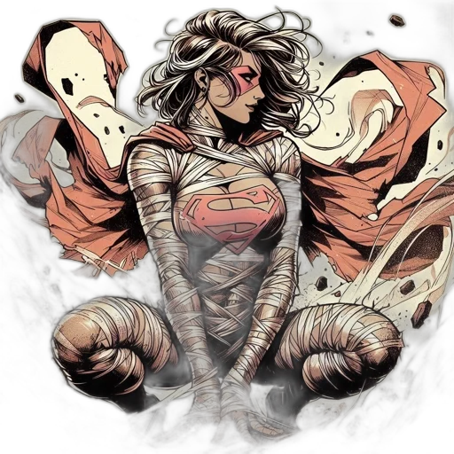 comic book art, concept art, fantasy art, watercolor transparent PNG cut-out