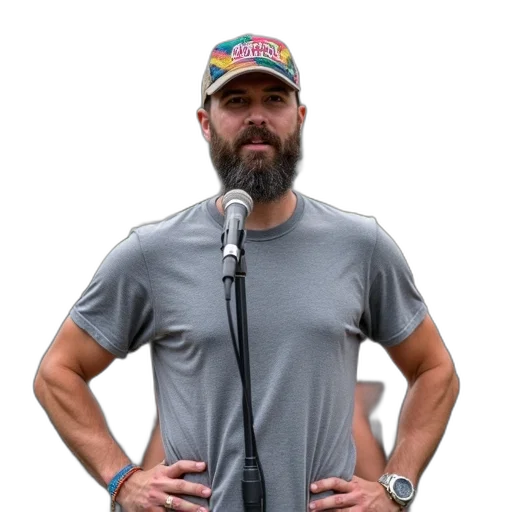 staff, jacket, hat, man transparent PNG cut-out