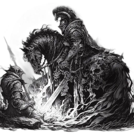sword, dragon, creature, hair transparent PNG cut-out
