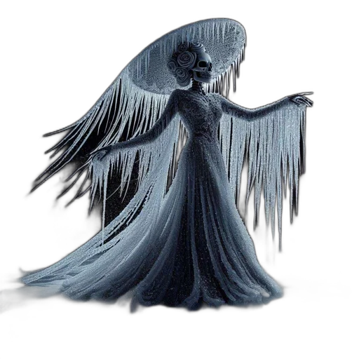 dress, creature, hair, concept art transparent PNG cut-out