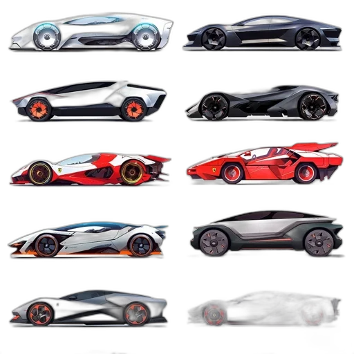 car, concept art, 3d render, photorealistic transparent PNG cut-out