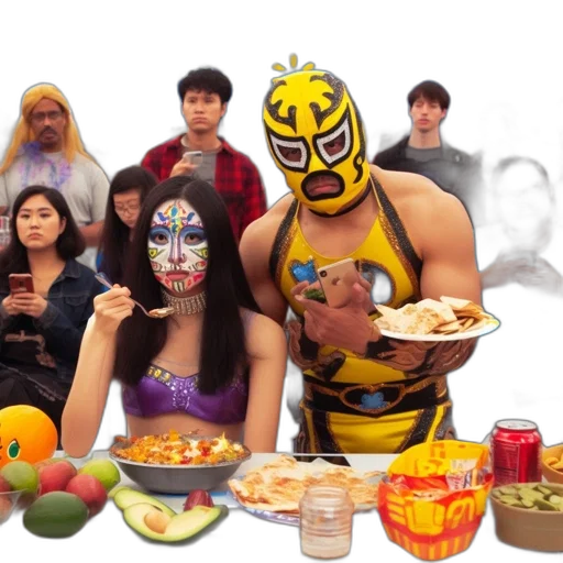 mask, food, robot, inside transparent PNG cut-out