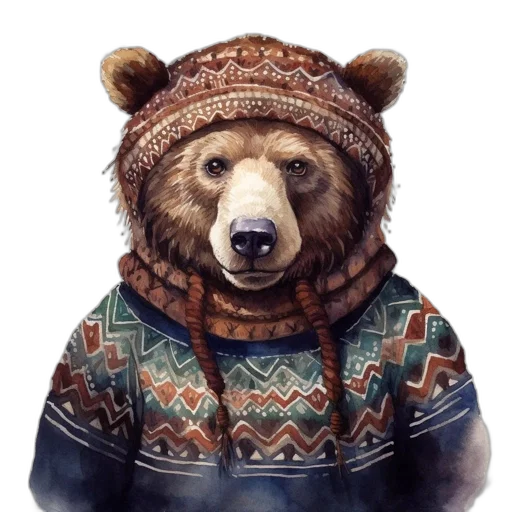 face, animal, jacket, hat transparent PNG cut-out