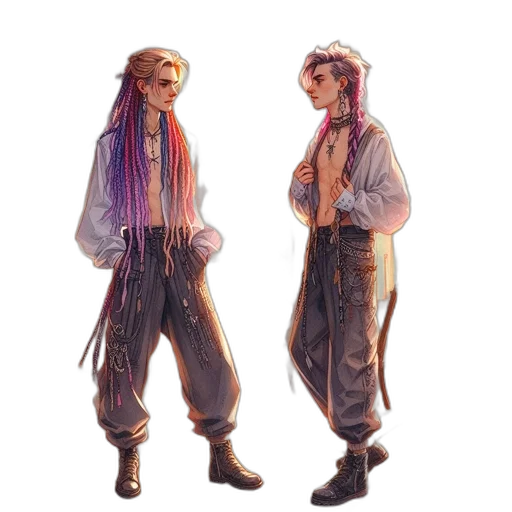 jacket, staff, concept art, fantasy art transparent PNG cut-out