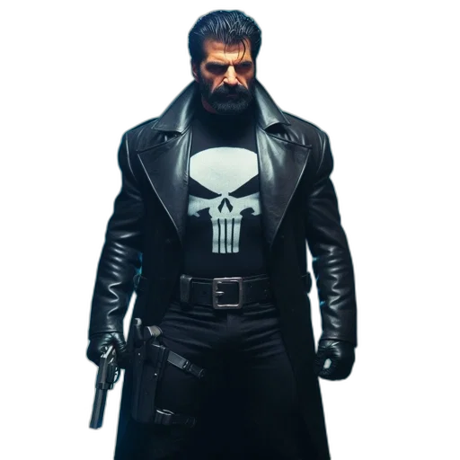 jacket, weapon, concept art, comic book art transparent PNG cut-out