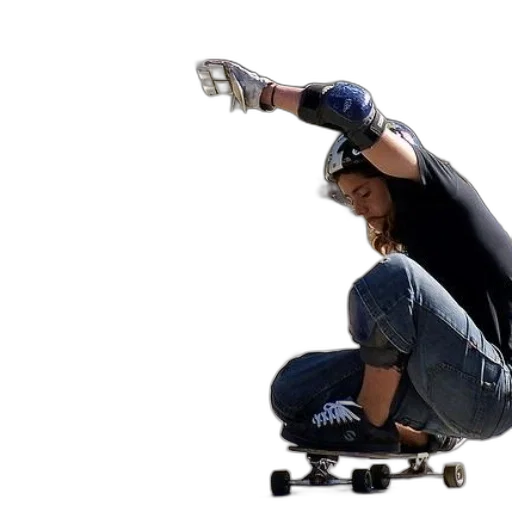 skateboarder, wearing, protective, gear transparent PNG cut-out