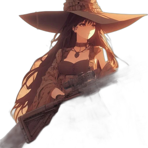 hat, staff, weapon, dress transparent PNG cut-out