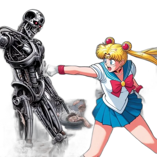 robot, comic book art, concept art, anime transparent PNG cut-out