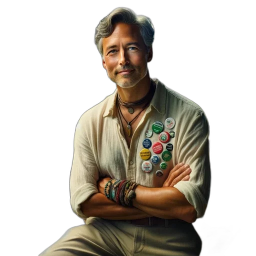 staff, jewelry, jacket, face transparent PNG cut-out