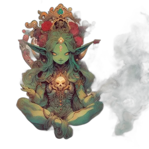 mask, concept art, fantasy art, watercolor transparent PNG cut-out