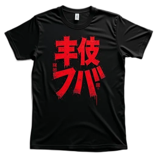 3d render, black, t-shirt, graphic transparent PNG cut-out