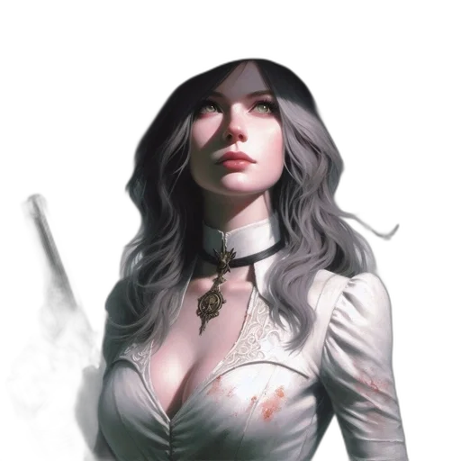 staff, face, dress, fantasy art transparent PNG cut-out