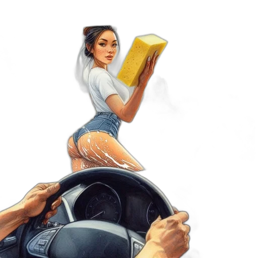 car, concept art, comic book art, photorealistic transparent PNG cut-out