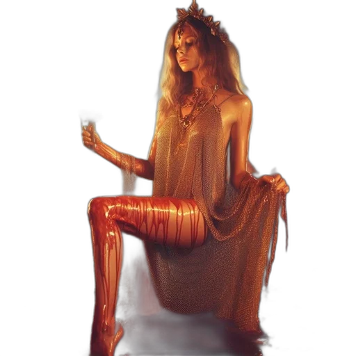 dress, hair, staff, furniture transparent PNG cut-out