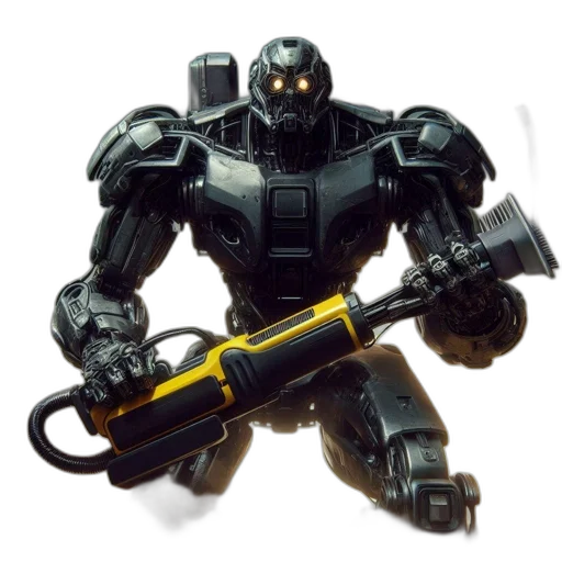 robot, weapon, staff, concept art transparent PNG cut-out