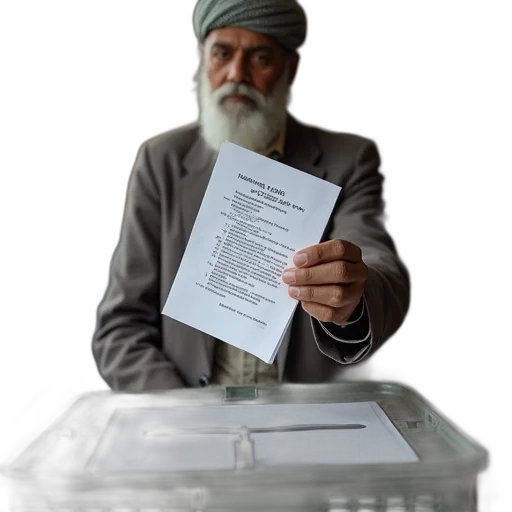 man, places, ballot, papers transparent PNG cut-out